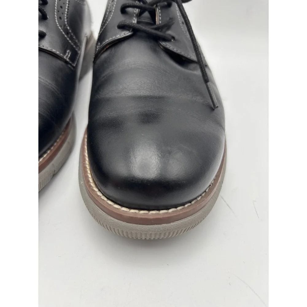 Johnston & Murphy Boys 5.5M Black Genuine Leather Oxford Derby Shoes Flex Sole